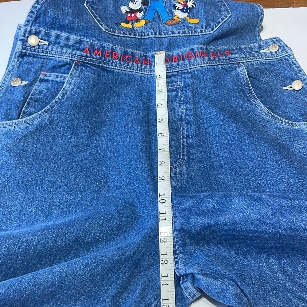 Y2K Disney Blue Jean Overalls - Pluto, Mickey & Donald Duck - size L/XL - Picture 7 of 8